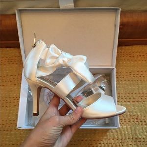 COPY - NWT Kitten Heels Peep Toe Ankle Strap Satin,COMES IN VARIOUS SIZES, IVOR…